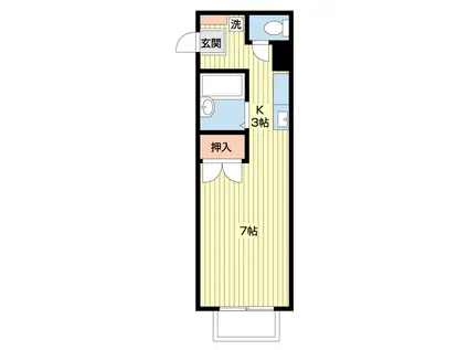アミティ21(ワンルーム/1階)の間取り写真