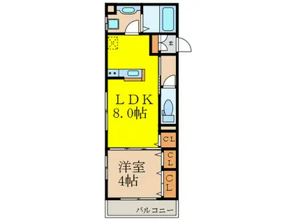 エルスール江坂(1LDK/2階)の間取り写真