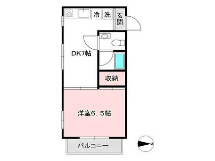 ハイツウイスタリア(1DK/1階)の間取り写真