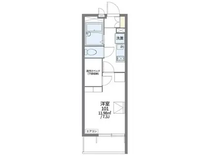 レオパレス宮原(1K/2階)の間取り写真