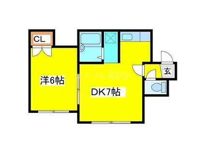 ニューレジデンスII(1LDK/1階)の間取り写真