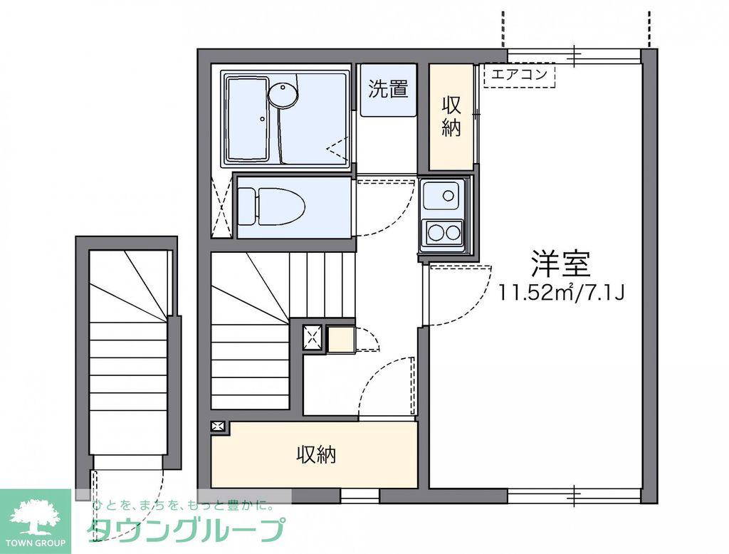 レオネクストティアレ(1K/2階)の間取り写真