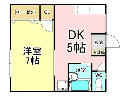たから荘(1DK/2階)の間取り写真