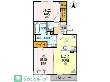 ロイジェントパークス レイクタウン III F(2LDK/1階)の間取り写真