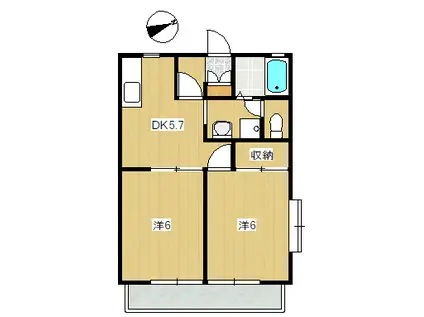 ソレーユ多摩川(2DK/1階)の間取り写真