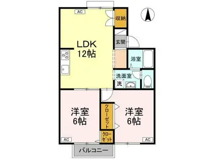 サンハイツMB棟(3DK/2階)の間取り写真