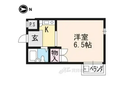 プラネシア中立売(1K/1階)の間取り写真