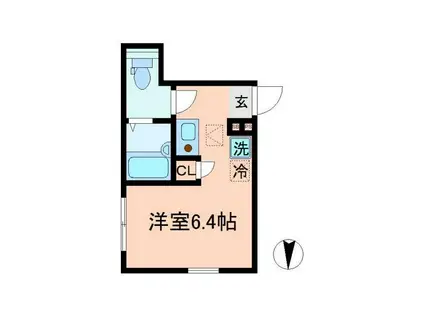 クレール自由が丘(ワンルーム/1階)の間取り写真