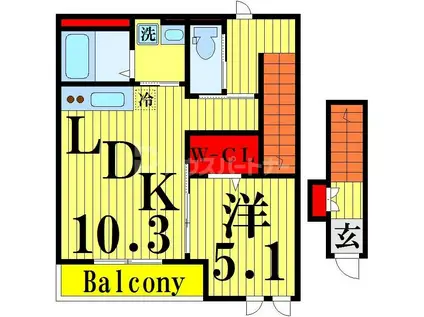 アイリスガーデンI(1LDK/2階)の間取り写真