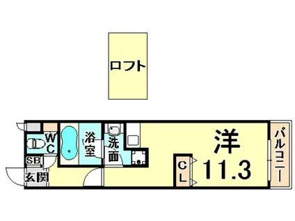 聚楽荘立花(ワンルーム/3階)の間取り写真