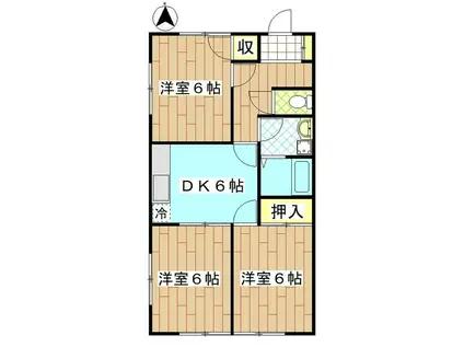 コスモス(3DK/1階)の間取り写真