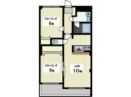 アンシャンテ(2LDK/1階)の間取り写真