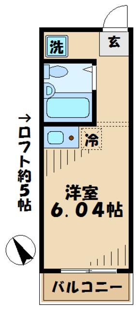 アイメゾン別所(1K/2階)の間取り写真
