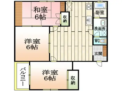 第3津喜地屋ビル(3LDK/3階)の間取り写真