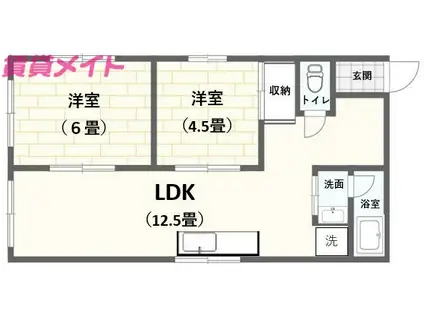 GUT ALT MISONO(2LDK/2階)の間取り写真