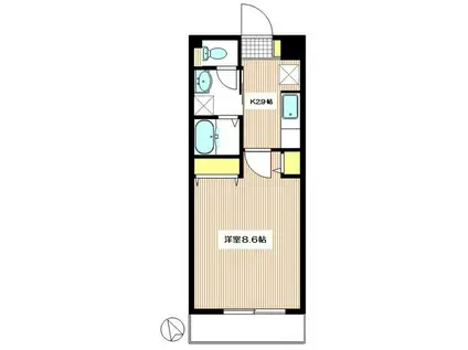 ピューアニマート(1K/3階)の間取り写真