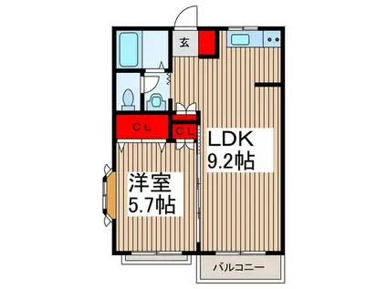 マイネルロッジⅡ(1LDK/2階)の間取り写真