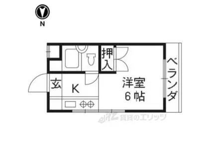 ノアーズアーク東寺(ワンルーム/2階)の間取り写真