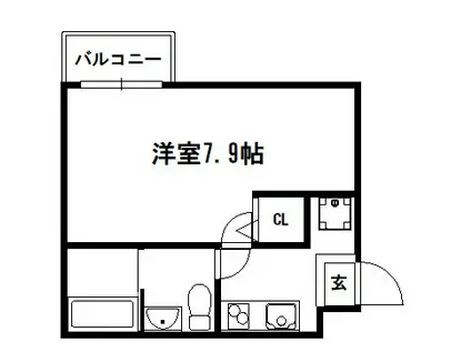 京乃双葉マンション(1K/3階)の間取り写真