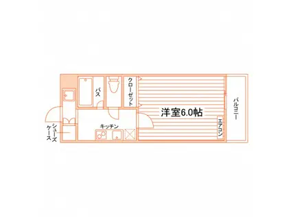 アトラクティ周船寺(1K/1階)の間取り写真