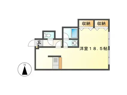 中駒新栄レオンビル(ワンルーム/5階)の間取り写真