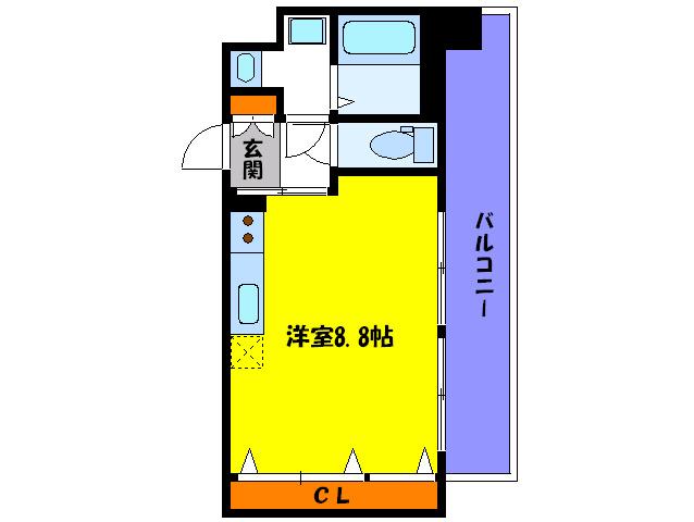 CASSIA福島駅前(ワンルーム/8階)の間取り写真