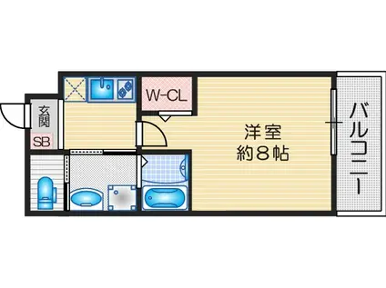 リアコート豊中IIノース(1K/3階)の間取り写真