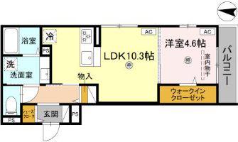 MAISON DE 青木(1LDK/2階)の間取り写真