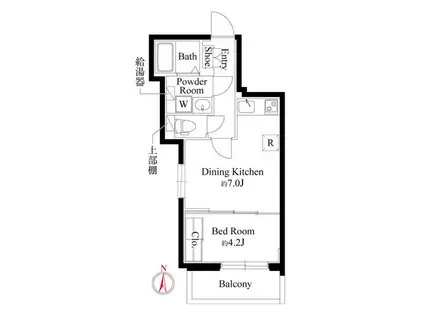 グランパセオ中目黒II(1DK/2階)の間取り写真