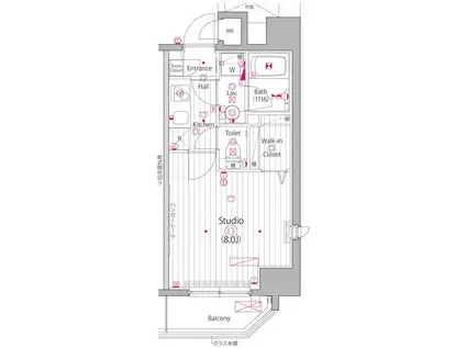 ガーラ・ヴィスタ水道橋(1K/12階)の間取り写真