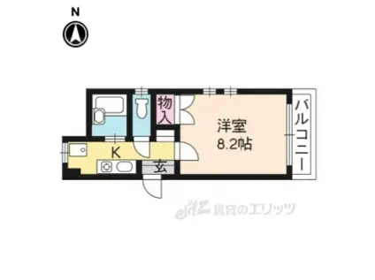 北山乃彬(1K/5階)の間取り写真
