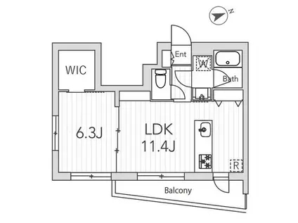 LA LUMIERE経堂(1LDK/2階)の間取り写真