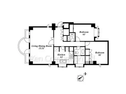 アルファエイト南青山(2LDK/3階)の間取り写真