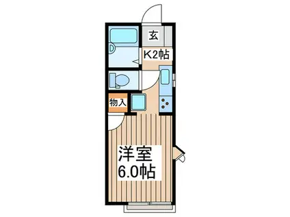 レストパル平野(1K/1階)の間取り写真