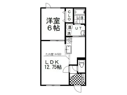 BELIERI(1LDK/2階)の間取り写真