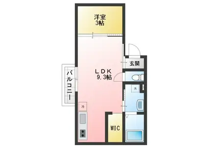 くぬぎ山3階建共同(1K/3階)の間取り写真