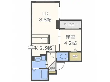 グランドライン(1LDK/4階)の間取り写真