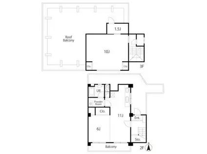 石橋ビル(2SLDK/2階)の間取り写真