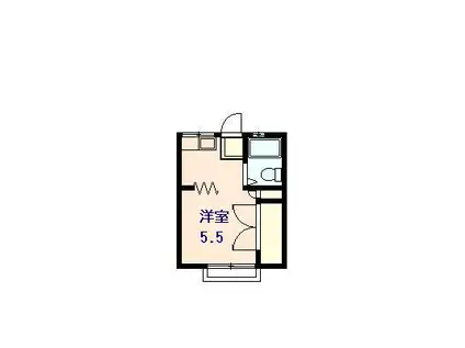 ホワイトアベニュ(1K/2階)の間取り写真
