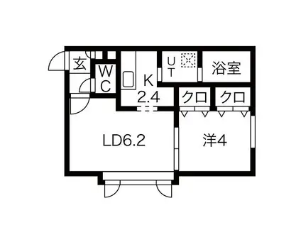 ローレルコート(1LDK/2階)の間取り写真