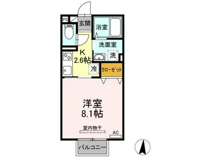エクセレントIII(1K/2階)の間取り写真