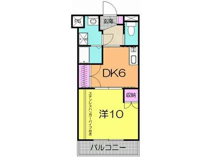 イコタハイツ(1DK/2階)の間取り写真