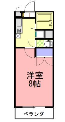 グリーン・ガレ(1K/4階)の間取り写真