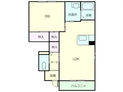 ウィンズコート A棟(1LDK/1階)の間取り写真