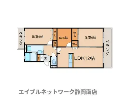 ヴィア・ラッテア(2SLDK/1階)の間取り写真