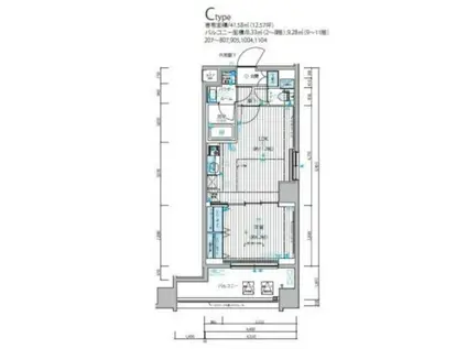 メインステージ錦糸町IX(1LDK/10階)の間取り写真