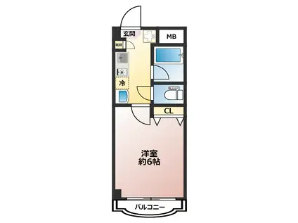 F5ハクジュハウス(1K/1階)の間取り写真