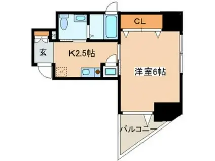 秋葉原 デ・プレ(1K/5階)の間取り写真