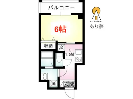 ウエスト・ストーリー(1K/6階)の間取り写真