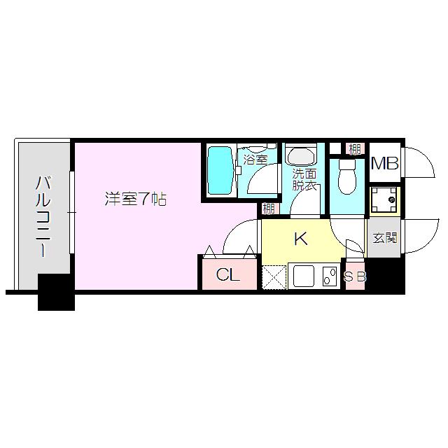 新大阪南グランドマンション(1K/4階)の間取り写真